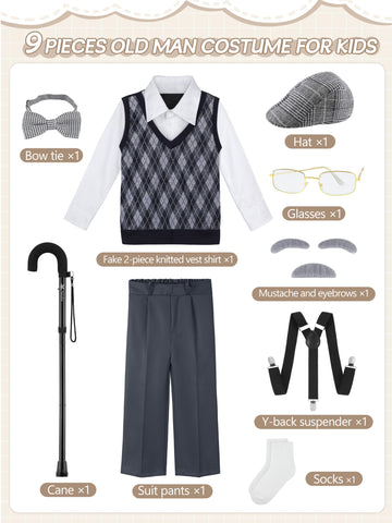 FancyFun old man costume glasses add authentic charm for pretend play.