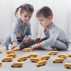 Gift-ready FANELEQU yellow school bus set for birthdays or holidays