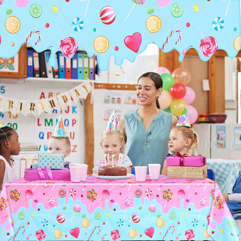 Fanfanwin Candyland tablecloth lightweight disposable party decor