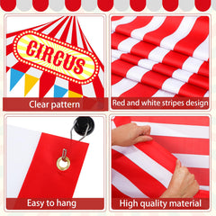 Fanfanwin second red-white striped banner adds balanced doorway display