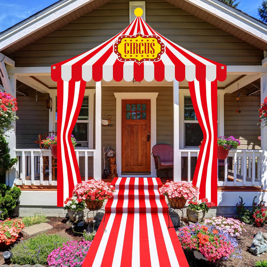 Fanfanwin carnival entrance awning decor creates an eye-catching entryway at parties.