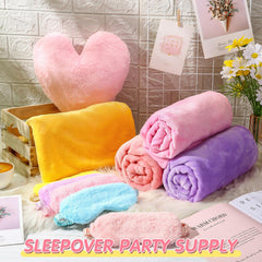 Fanfanwin sleepover set displayed on bed for easy party setup