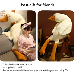 FANGYU white goose plush with soft fur invites gentle hugs