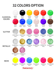 Fantastory Tempera Paint classic colors display for learning projects