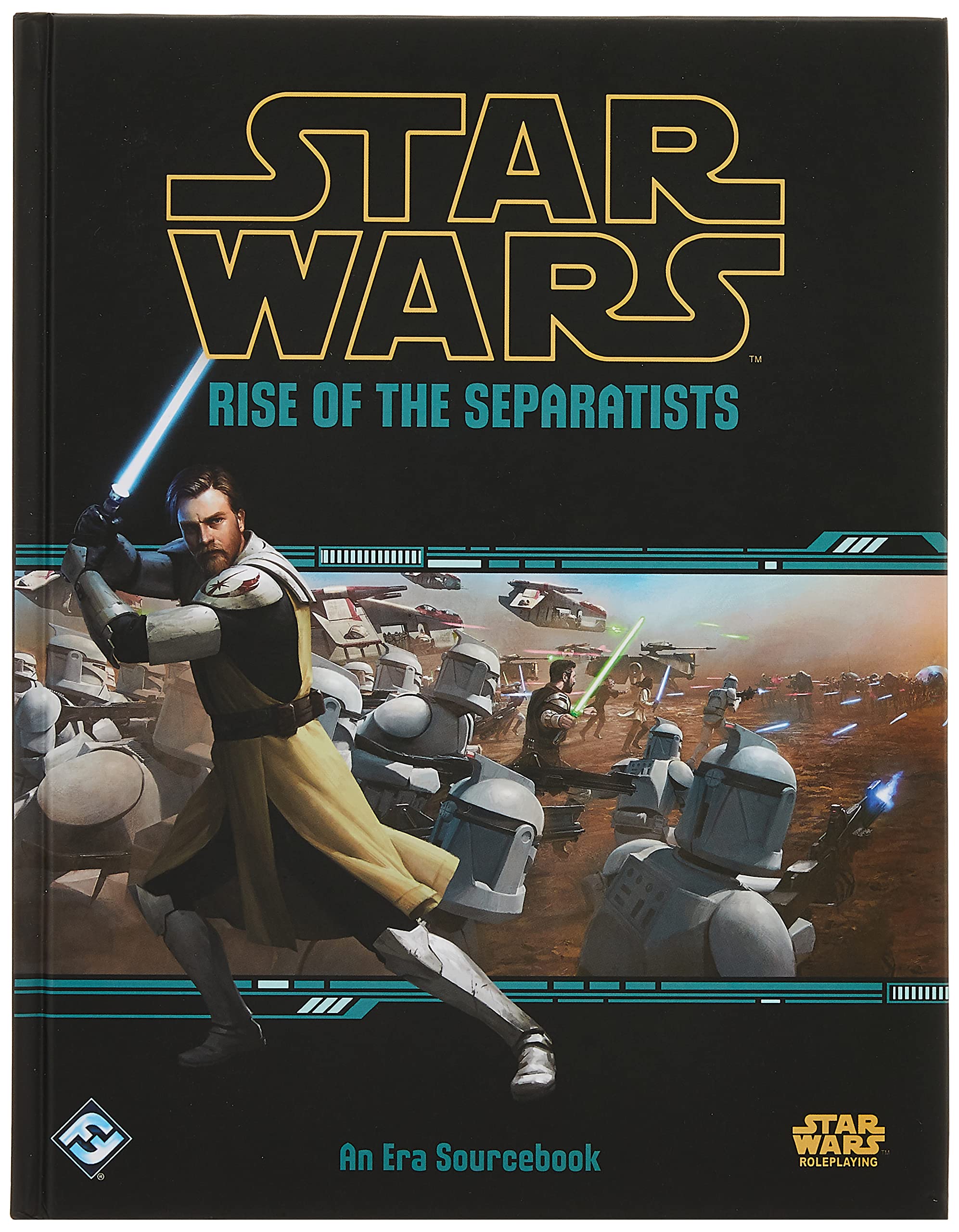 Fantasy Flight Games Rise of the Separatists hardcover cover inviting players into the Clone Wars era.