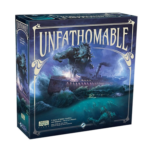 Fantasy Flight Games Unfathomable aboard the Atlantica ship, a cooperative mystery with hidden traitors.