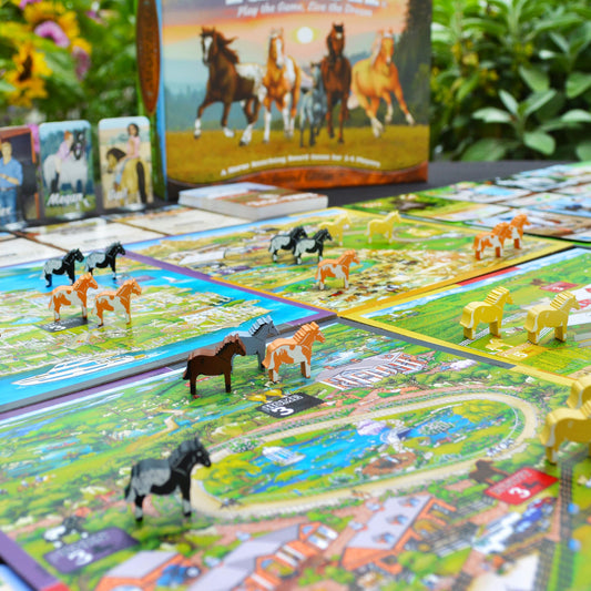 Fantasy Ranch board game with ranch expansion visuals for strategic planning.