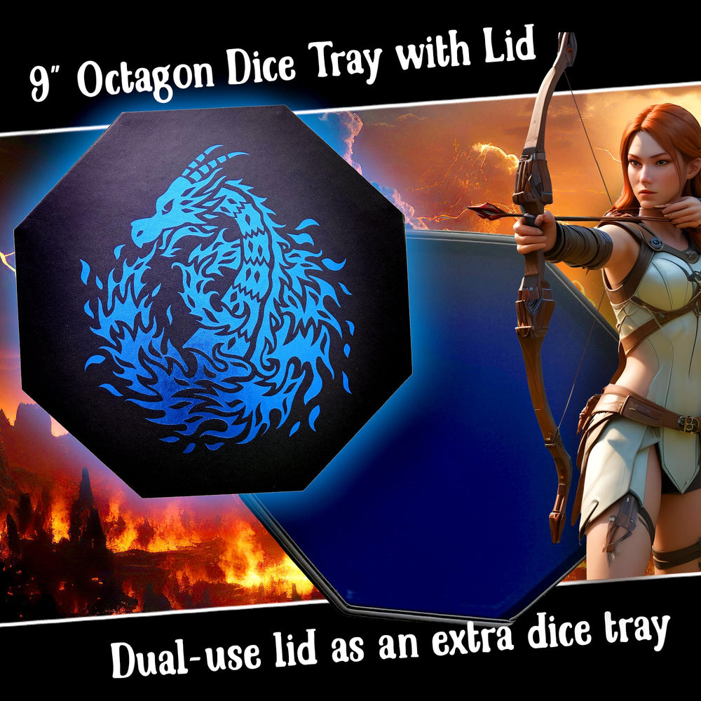 Fantasydice 9-inch octagon dice tray for compact tabletop organization.