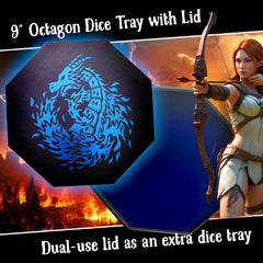 Fantasydice 9-inch octagon dice tray for compact tabletop organization.