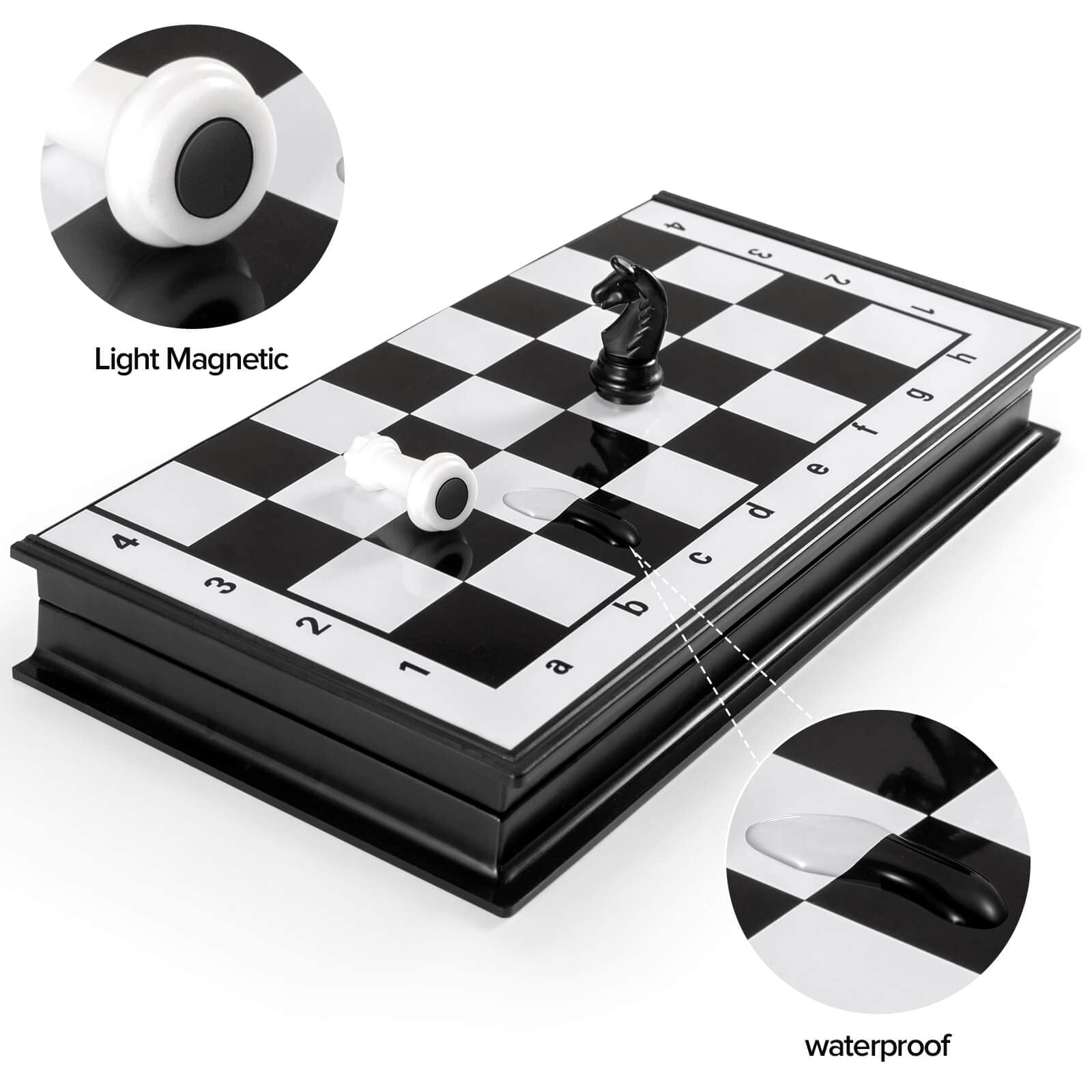FanVince chess board open to 9.5 inches for easy planning.
