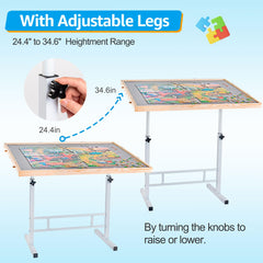 Fanwer puzzle table surface measures 35x26 inches for spacious layouts.