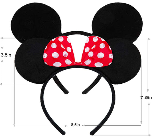 Red dot bow close-up on FANYITY headband, soft felt fabric and comfort