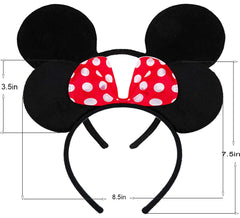 Red dot bow close-up on FANYITY headband, soft felt fabric and comfort