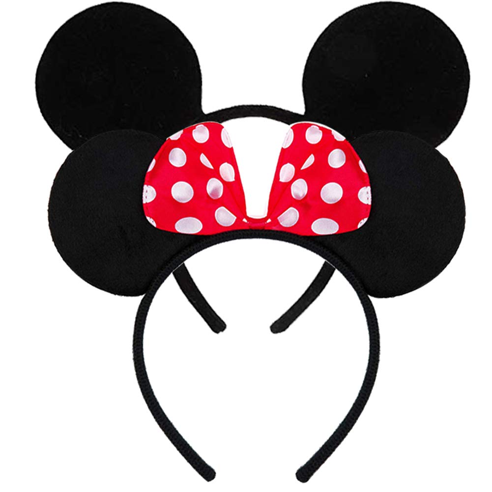 FANYITY mouse ears headband with red dot bow, ideal for parties and cosplay