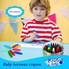 FANYUETIAN Peanut Crayons child-holding shows easy grip for little hands.
