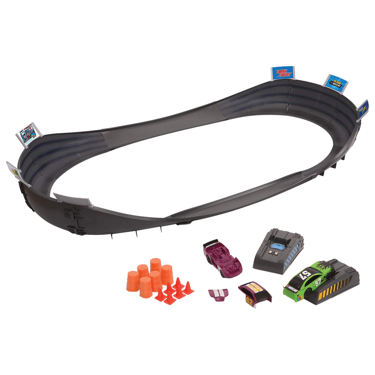 Far Out Toys NASCAR Crash Circuit Short Track assembled for fast, action-packed racing fun.