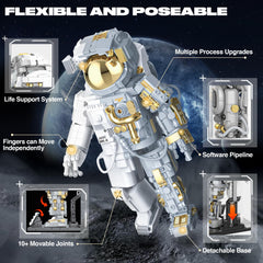 FarBlocked 966pcs astronaut building set assembled for creative play.
