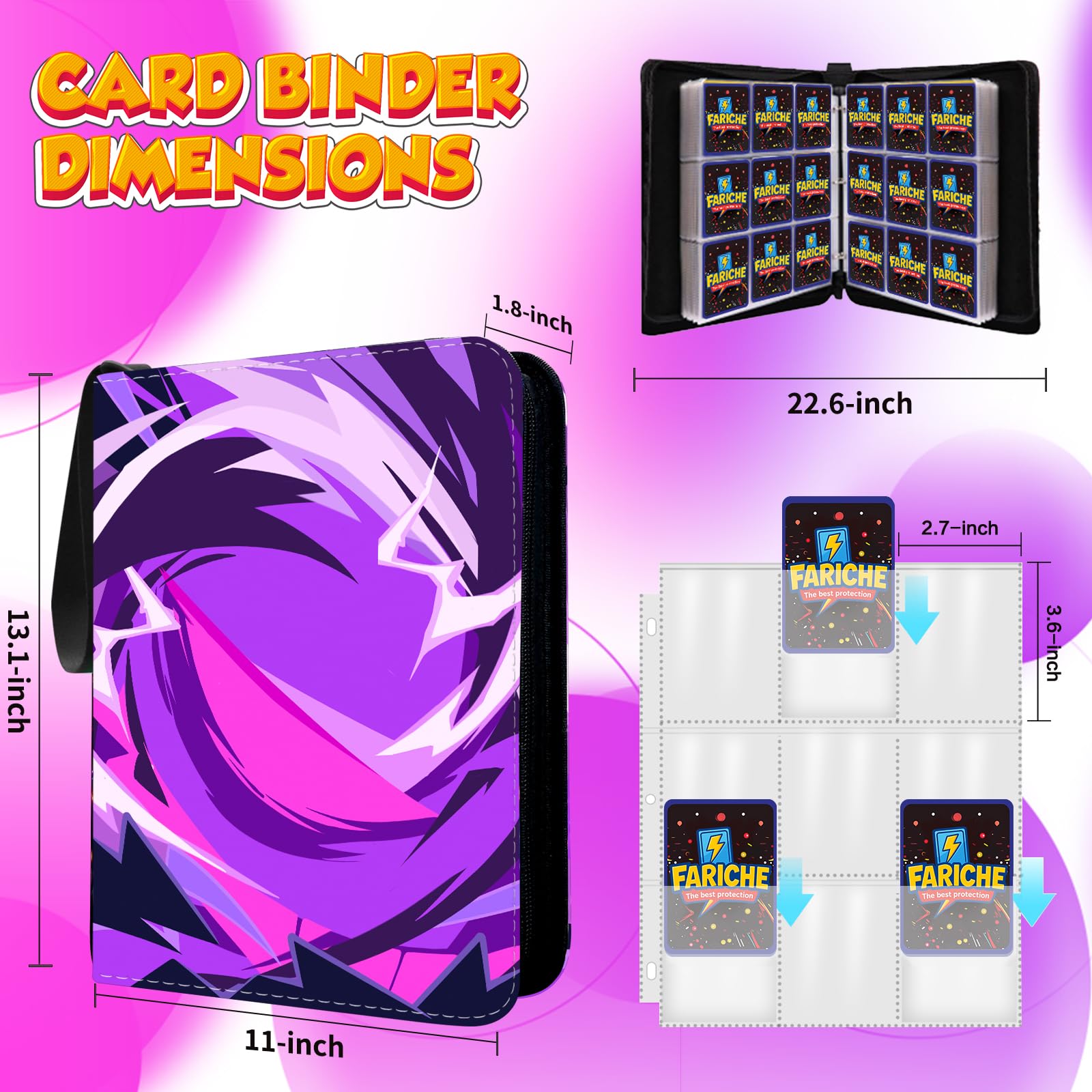 FARICHE portable card binder with soft wristband for easy transport.