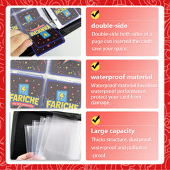 FARICHE binder with 50 removable sleeves offers adjustable storage.
