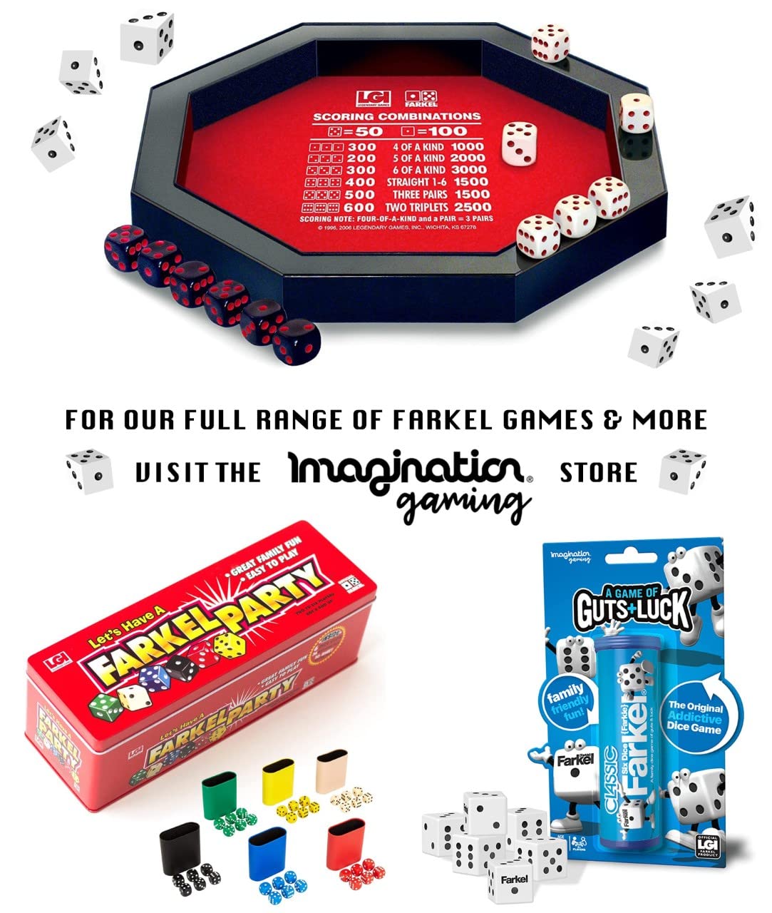 Farkel built-in dice collection channel keeps dice within reach