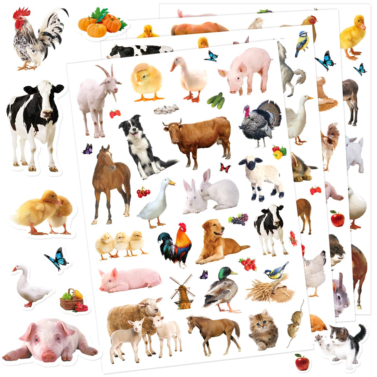 Farm Animals Stickers cow design for water bottle decoration and easy peeling