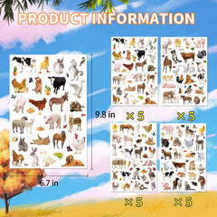 Farm Animals Stickers duck design great for notebooks and gifts