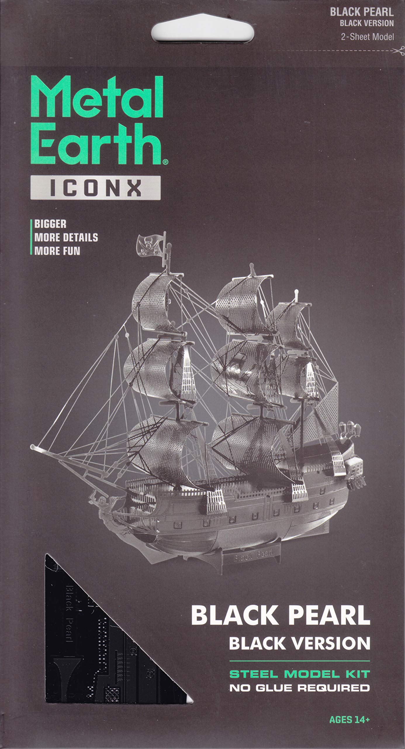 Fascinations Metal Earth Black Pearl etched details bringing the pirate ship to life