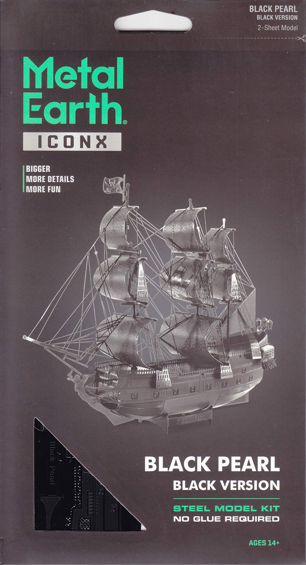 Fascinations Metal Earth Black Pearl etched details bringing the pirate ship to life