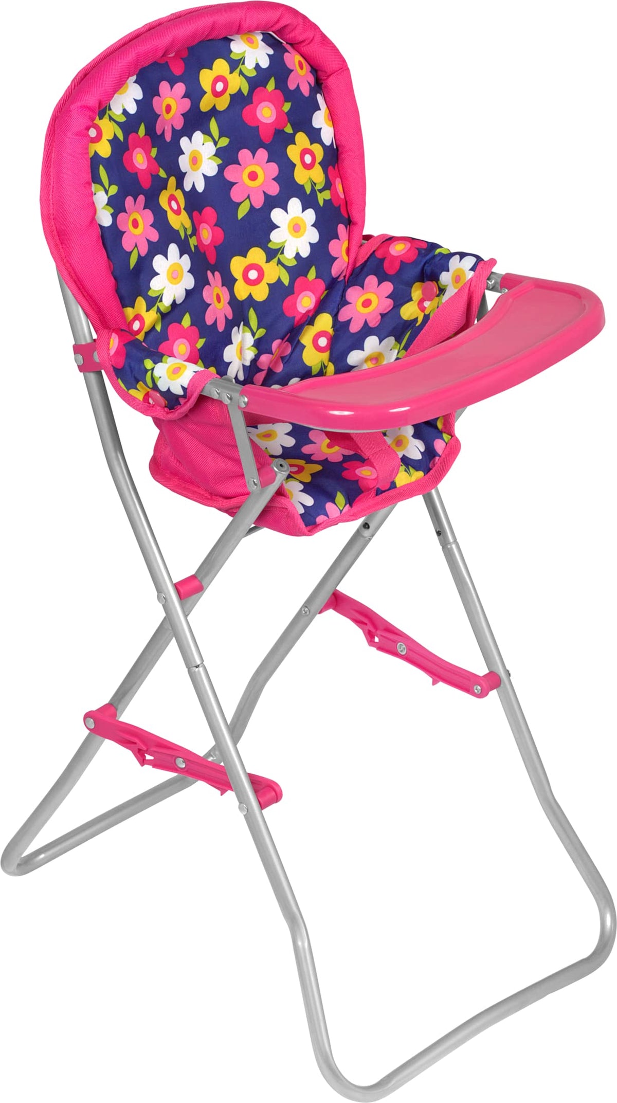 Fash N Kolor baby doll high chair with tray and flower print enhances pretend play