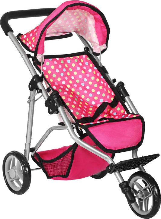 Fash N Kolor denim pink stroller hood shields dolls during sunny pretend play