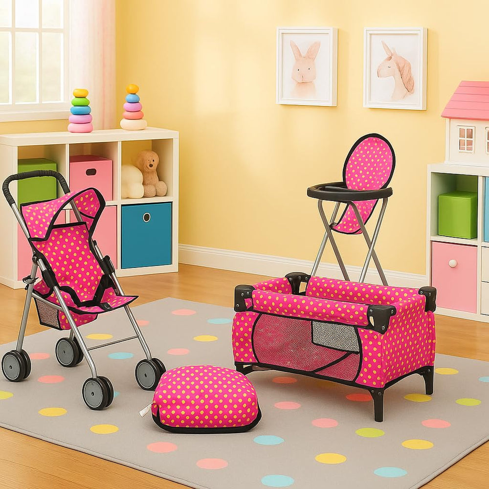 Fash N Kolor doll high chair pastel supports pretend meals
