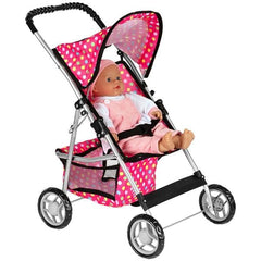Fash N Kolor doll stroller hood opens and closes for realistic pretend play.