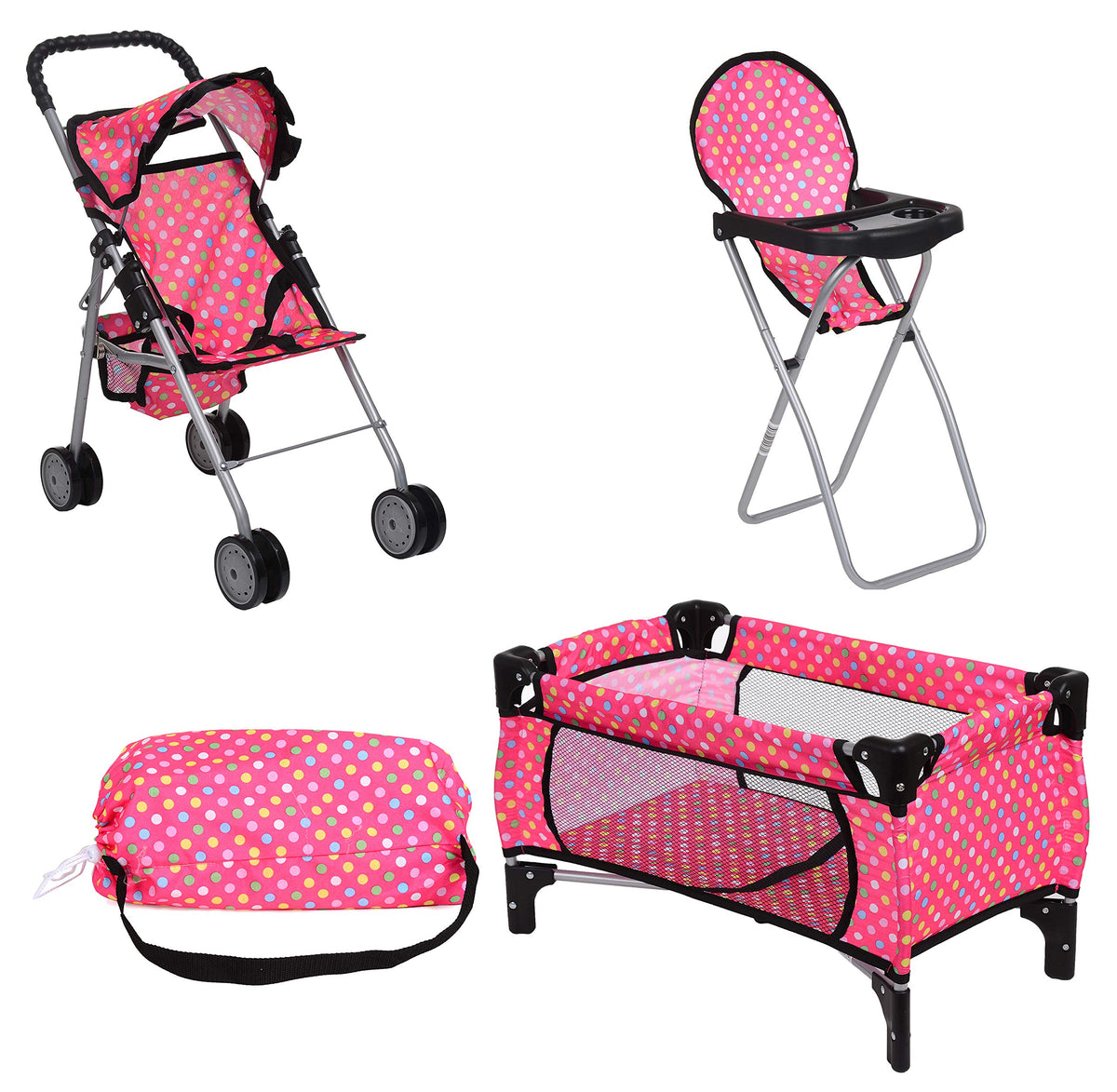 Fash N Kolor doll stroller pink for imaginative play