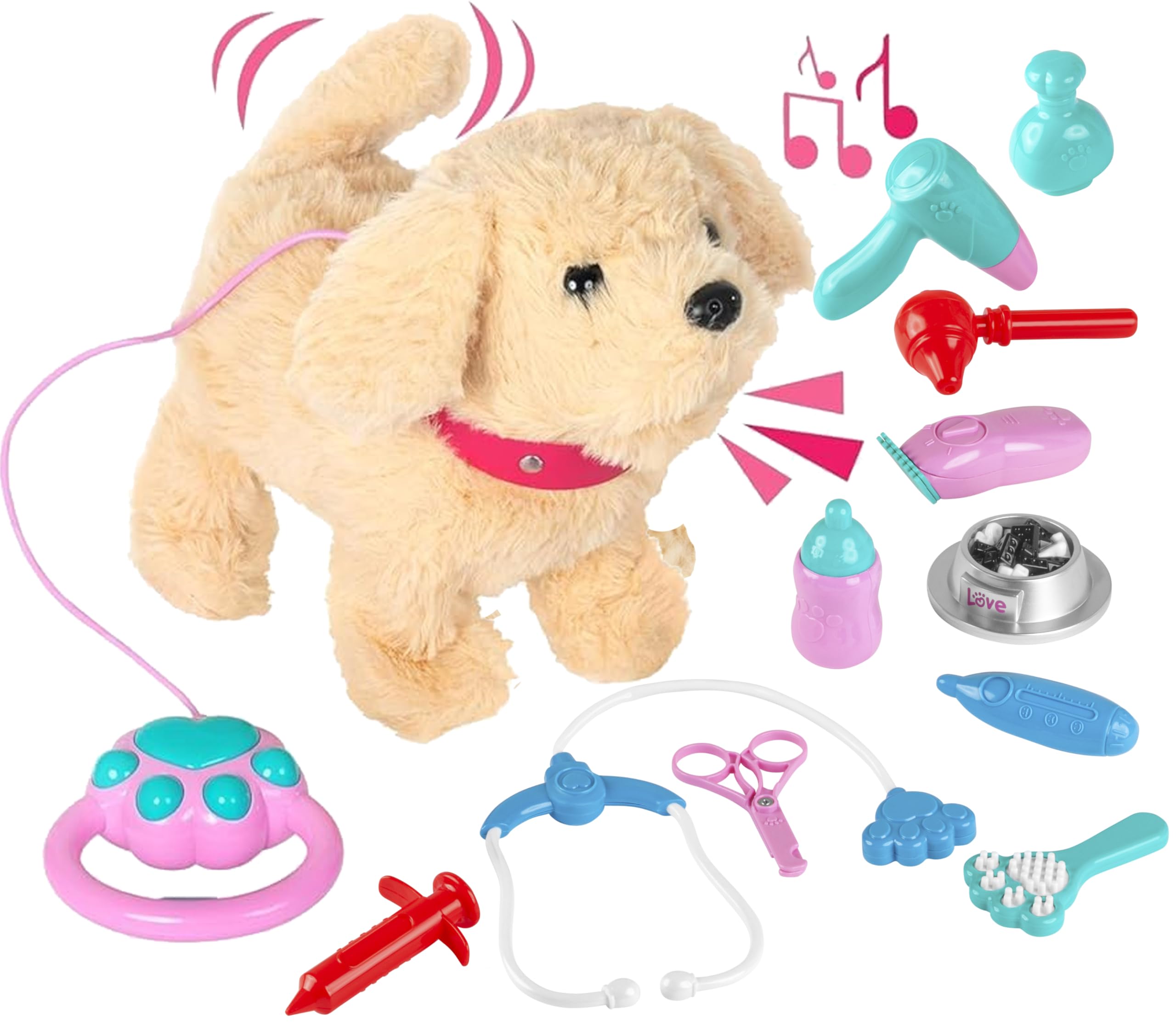 Fash N Kolor electronic plush puppy walking for engaging pretend play at home