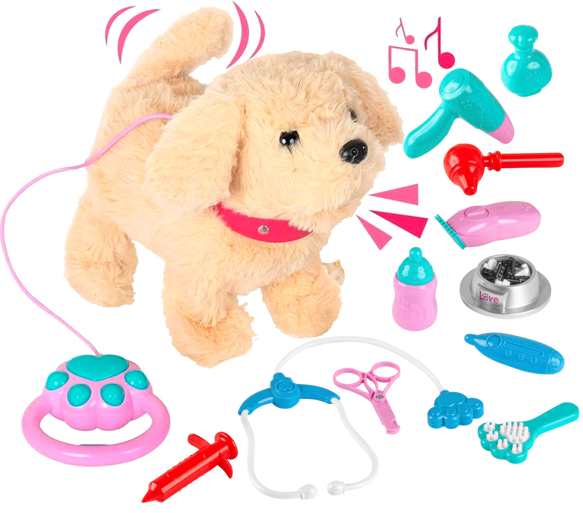 Fash N Kolor electronic plush puppy walking for engaging pretend play at home