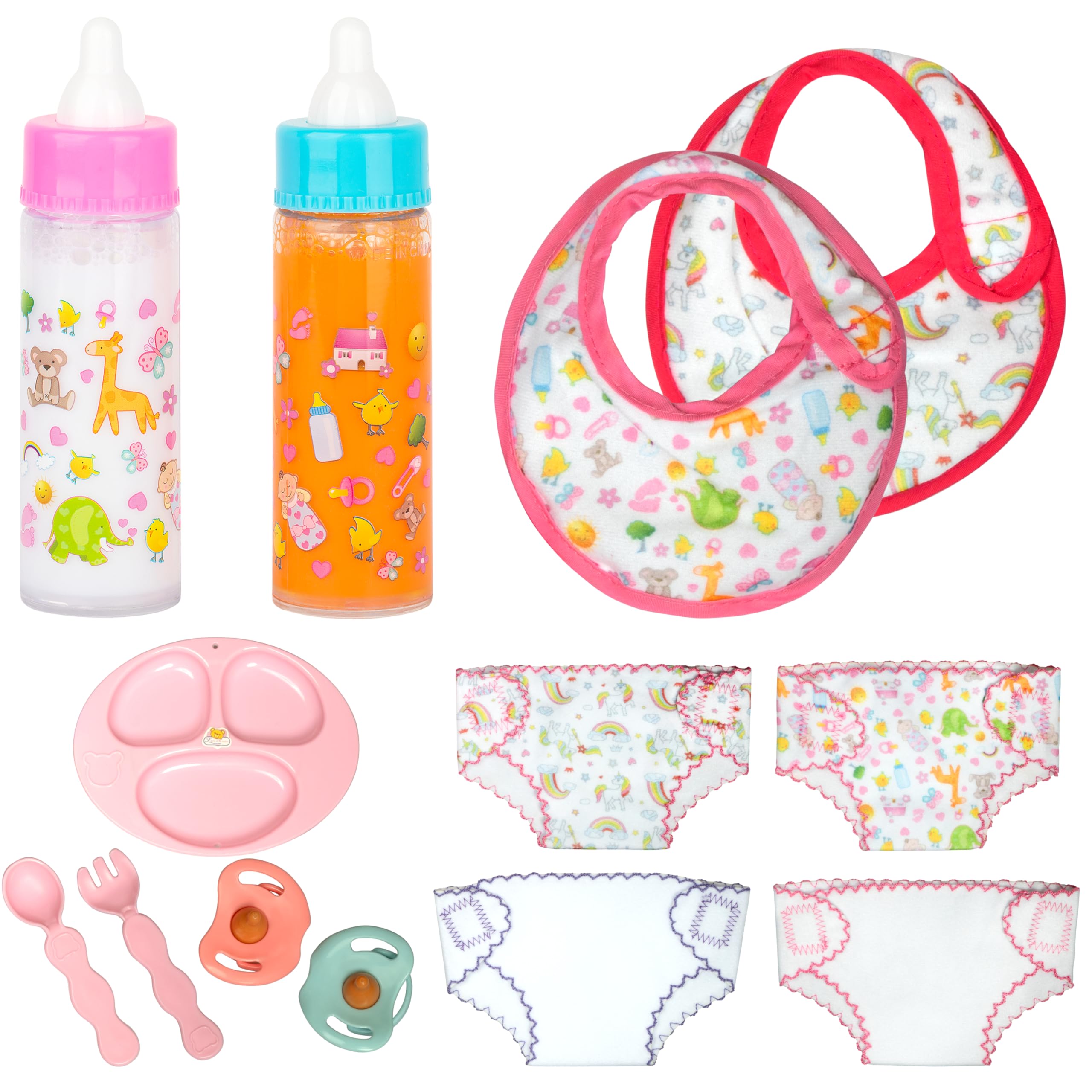 Bibs spread in Fash N Kolor My Sweet Baby set for colorful feeding scenes