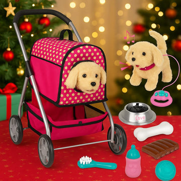 Fash N Kolor Puppy Doll Stroller barking sounds for lively interaction