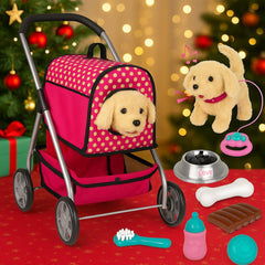 Fash N Kolor Puppy Doll Stroller barking sounds for lively interaction