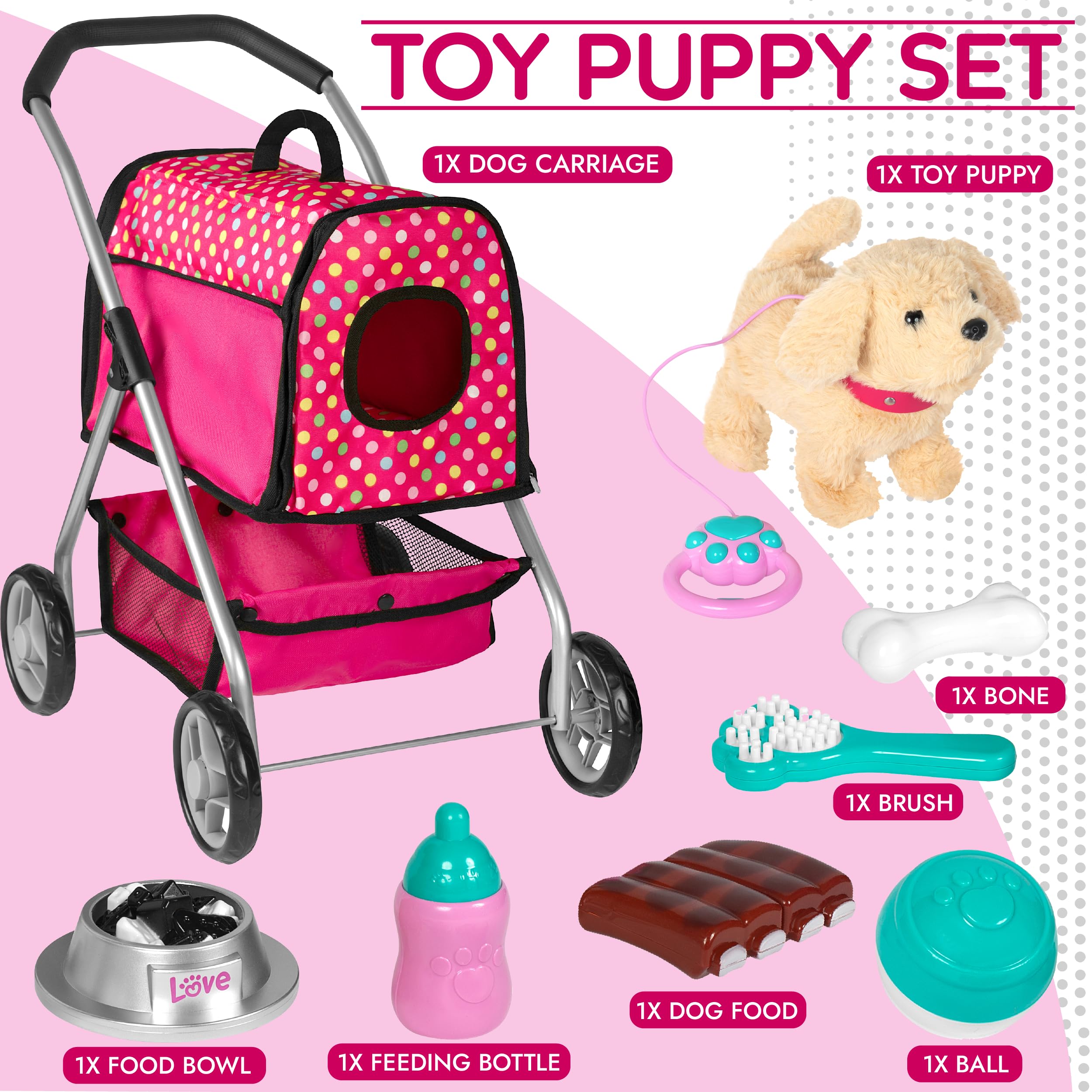 Fash N Kolor Puppy Doll Stroller detachable carrier for versatile setup