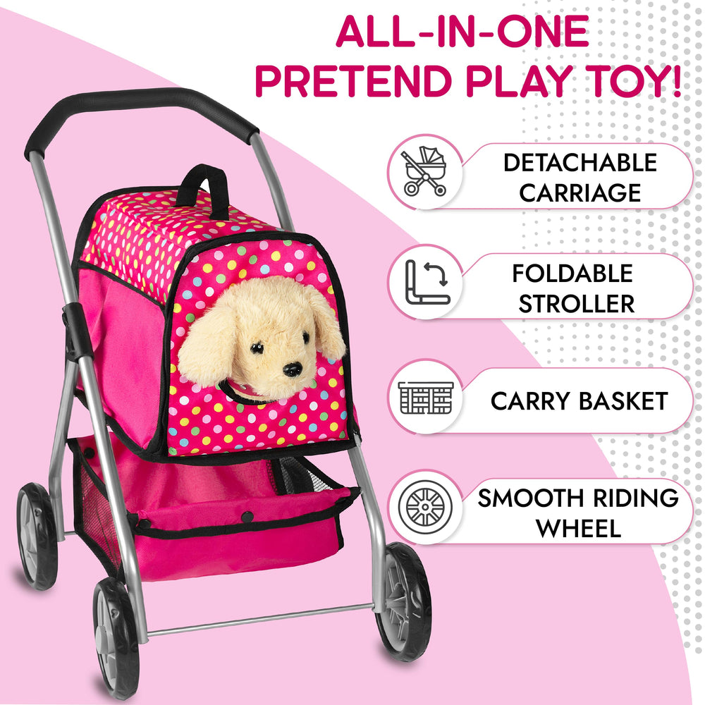 Fash N Kolor Puppy Doll Stroller foldable storage for tidy playroom