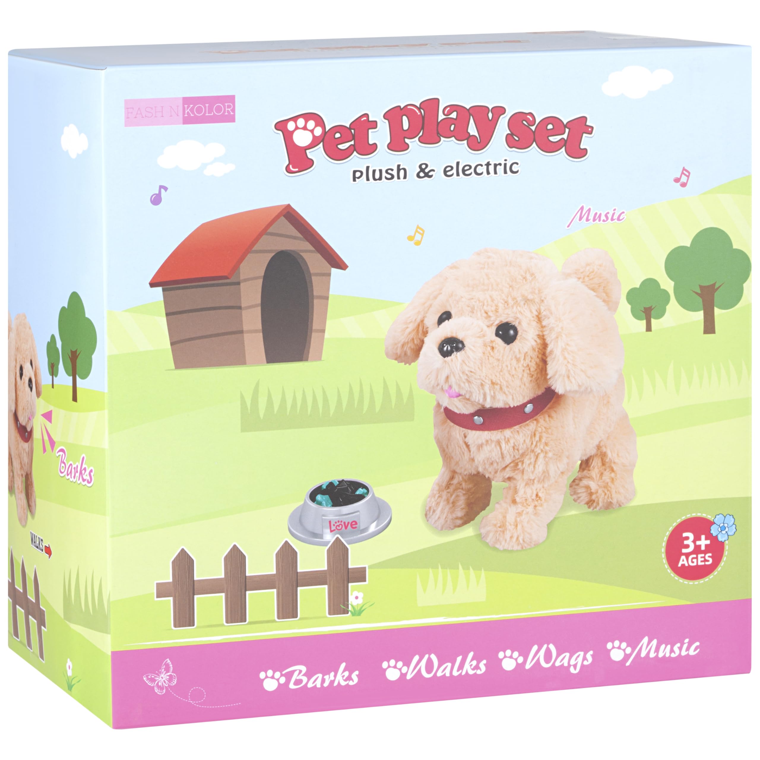 Fash N Kolor toy ball invites active play and companionship with the plush pup