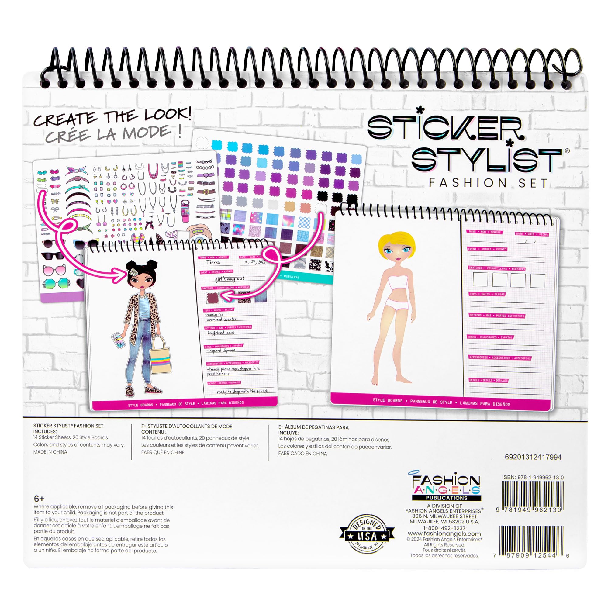 Fashion Angels Designer Kit 700+ stickers inspire endless outfit ideas and self-expression.