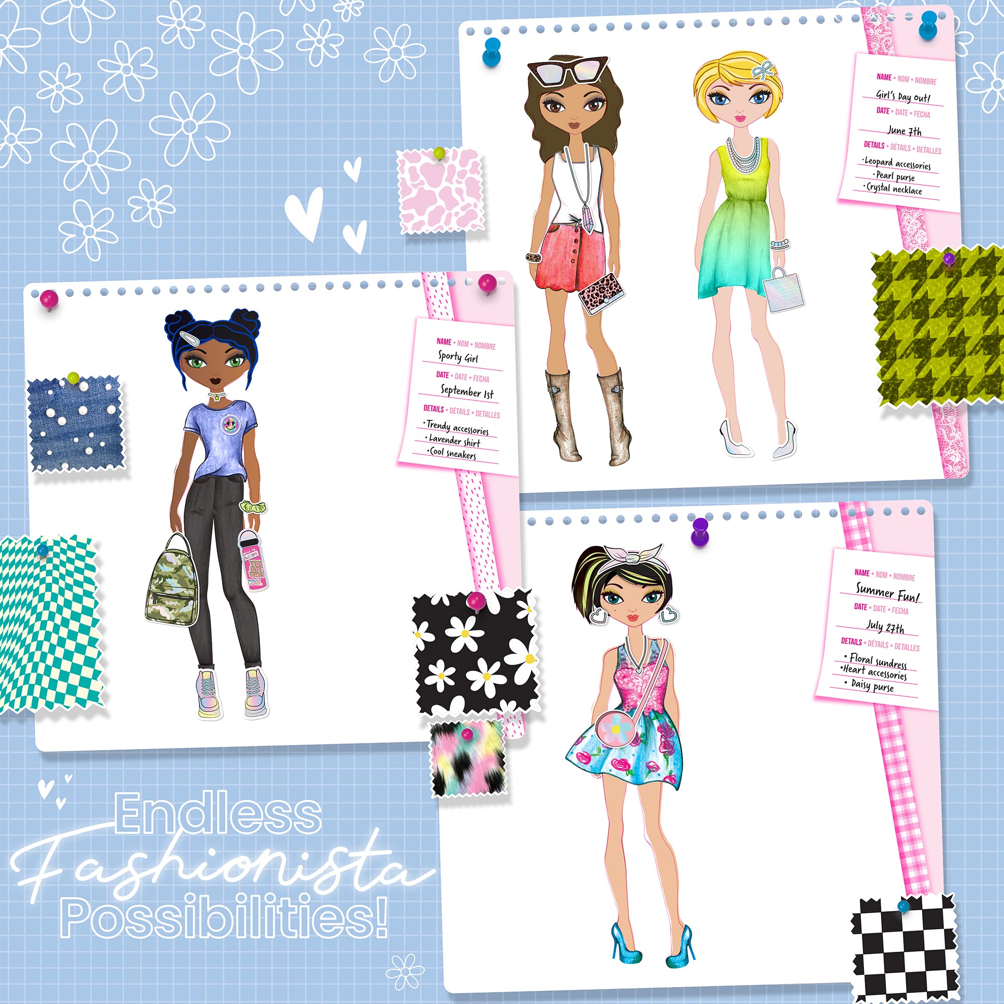 Fashion Angels Fashionista Sketch Set pre-printed silhouettes aid beginners.