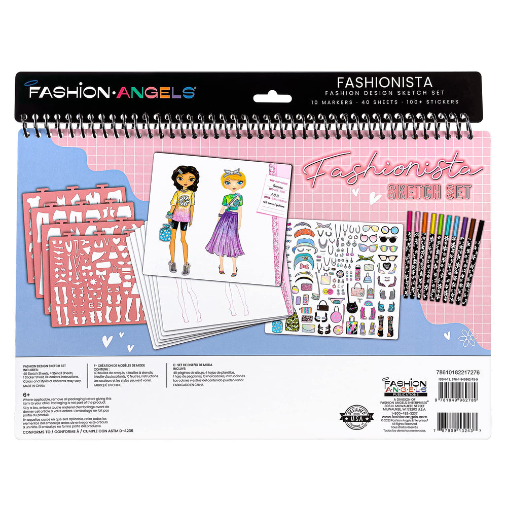 Fashion Angels Fashionista Sketch Set on-the-go design inspiration.
