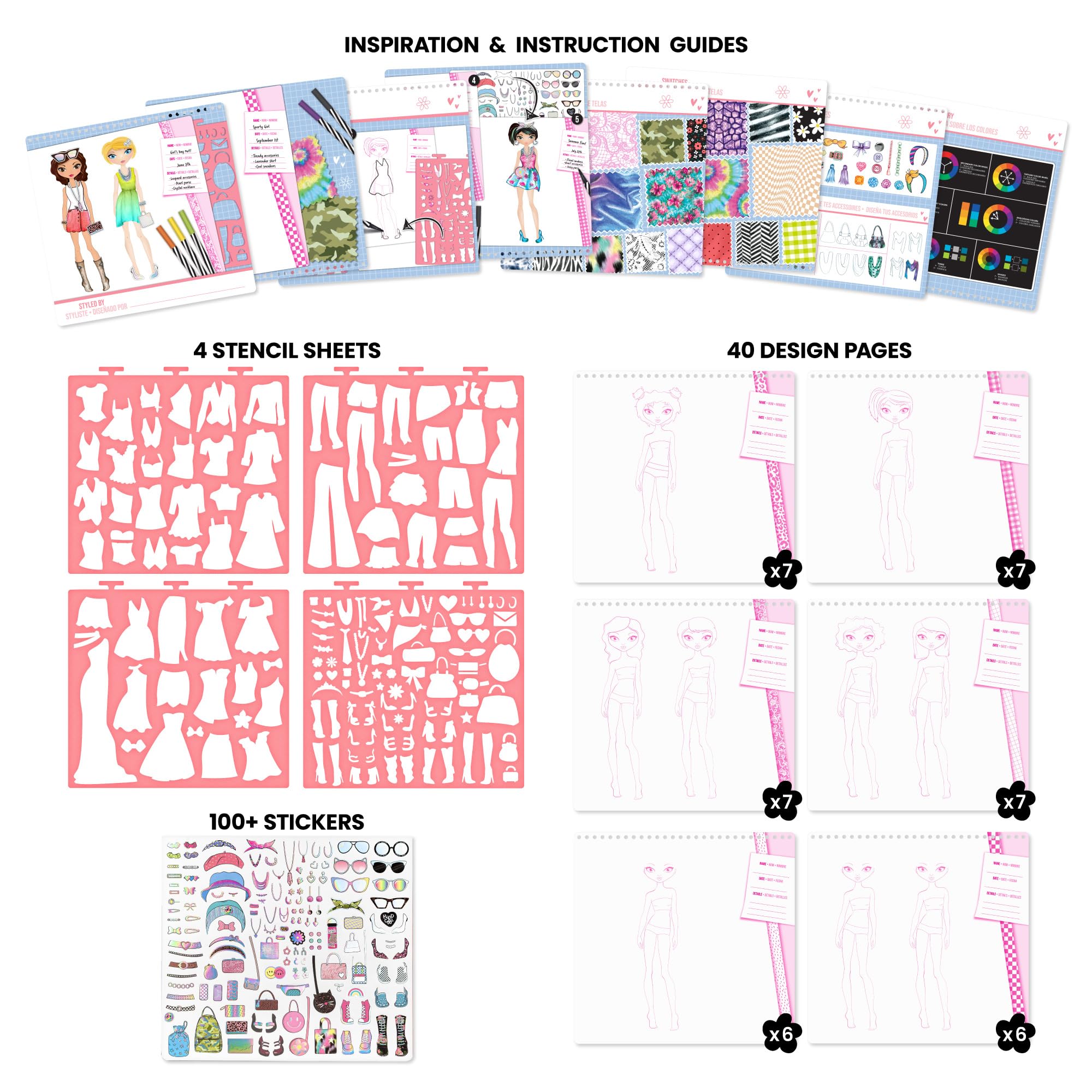 Fashion Angels Fashionista Sketch Set stickers for creative embellishments.