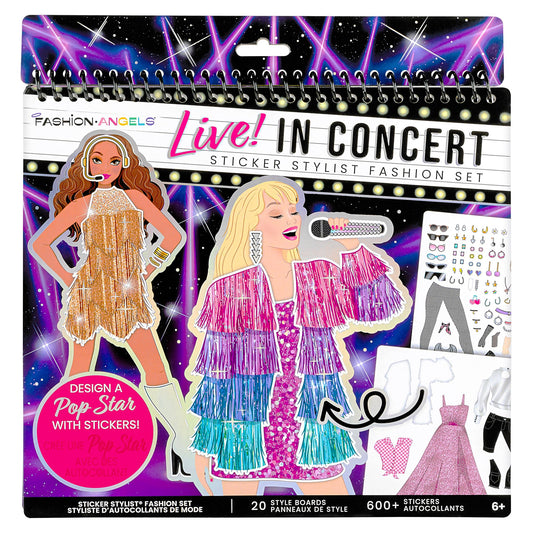 Style boards from Fashion Angels Live Concert Sticker Stylist Set to plan stage looks