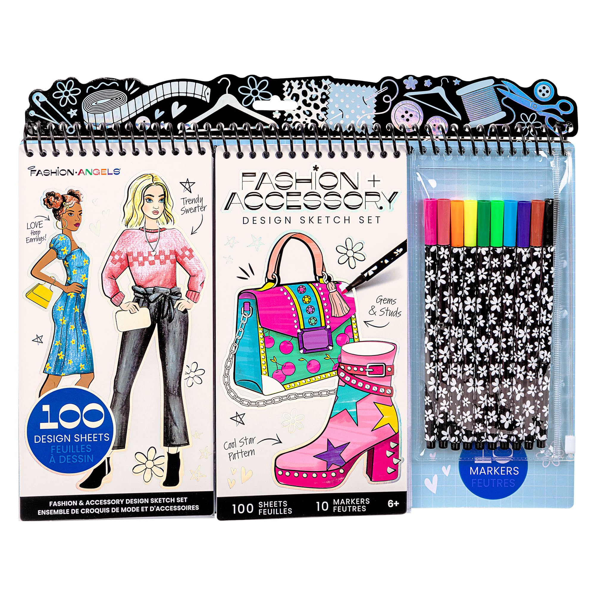 Fashion Angels 10 markers for vibrant, quick-draw fashion sketches.