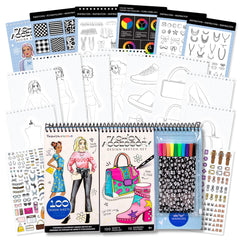 Fashion Angels sketch pad with stickers for creative dress design sessions.
