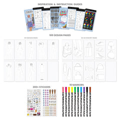 Fashion Angels 100 sketch sheets to spark endless outfits.