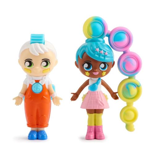 Fashion Fidgets doll demonstrates multiple fidget features like pull, spin, and twist.